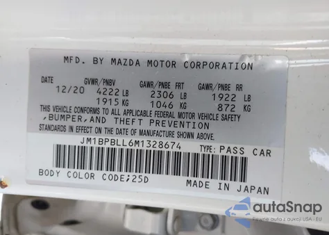 2021 Mazda Mazda3 Hatchback Preferred from USA, damaged, VIN JM1BPBLL6M1328674
